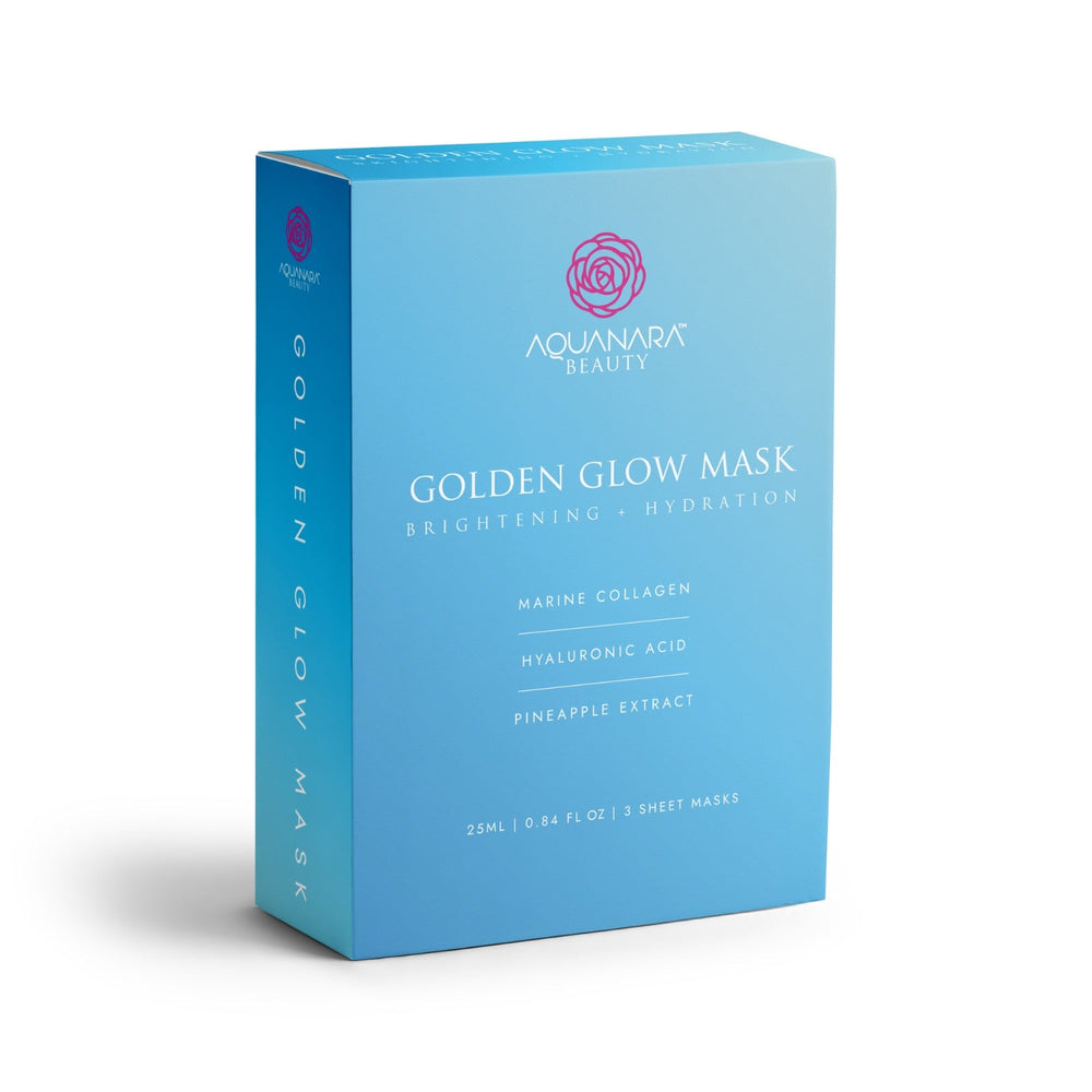Aquanara Beauty Golden Glow Mask, 3 Sheets, 25ML, 0.84 FL OZ