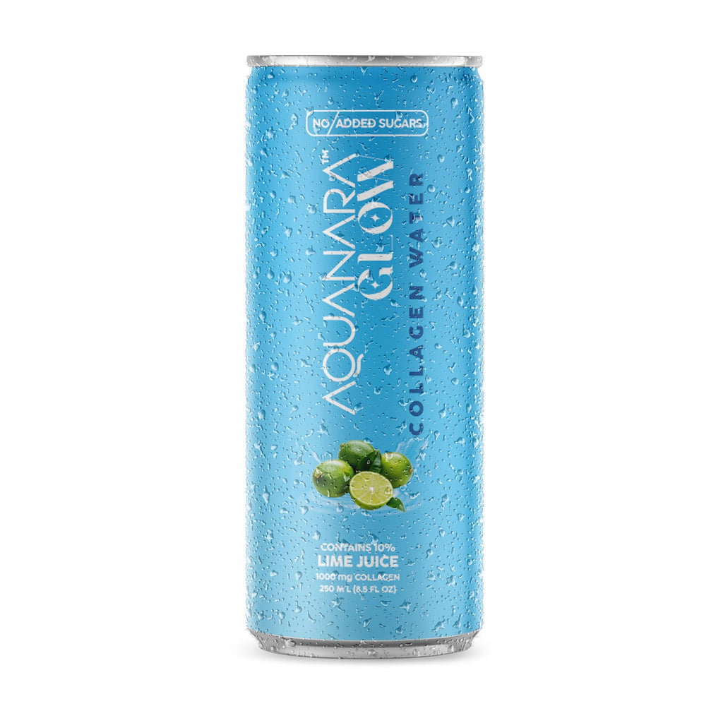 AQUANARA GLOW Collagen Water - Lime (12 Pack). 8.5 FL OZ