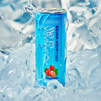 AQUANARA GLOW Collagen Water - Strawberry (12 Pack). 8.5 FL OZ